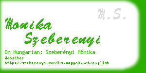 monika szeberenyi business card